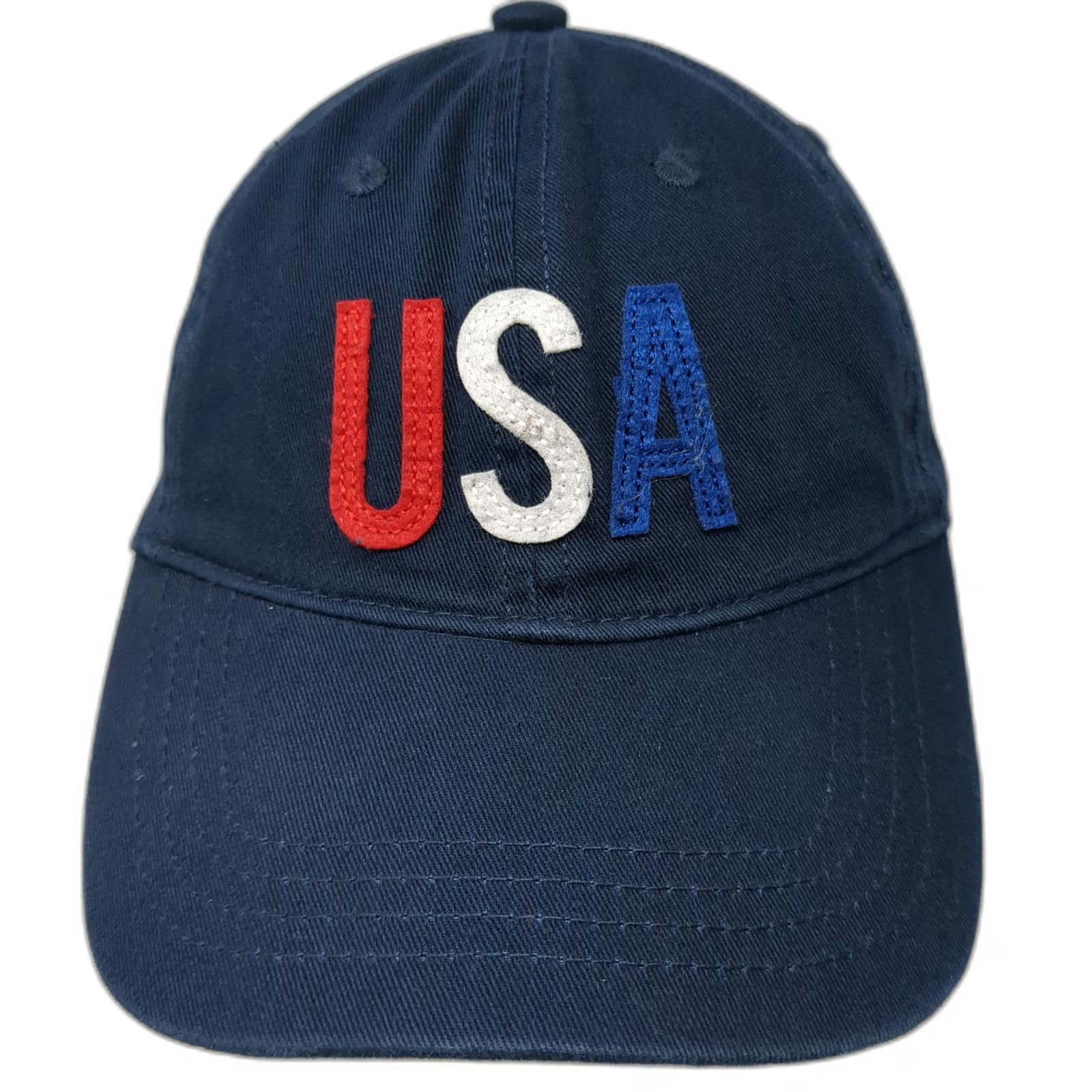 Old Navy Baseball Cap Blue One Size Usa Embroidered Cotton Strapback Hat